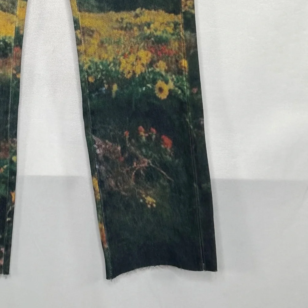 Blank NYC NWT Jeans Throwback Landscape Crop High Rise‎ Festival Hippie Sz 24 - Picture 5 of 14